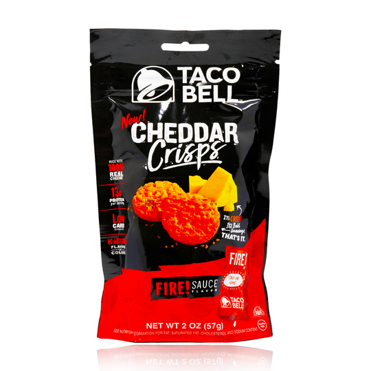 Taco Bell Cheddar Crisp Fire Sauce Bag 57g