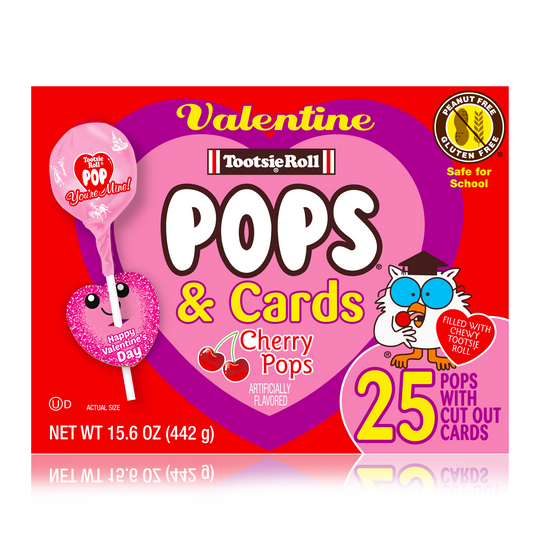 Tootsie Roll Pops  & Cards 25 Count 442g