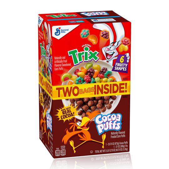Trix & Cocoa Puff Cereal 2 Bags Xxl 1.2kg
