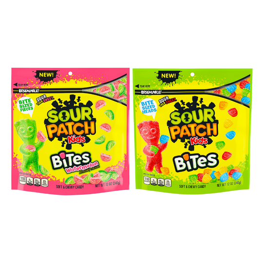 Sour Patch Kids Bites Assorted Flavours Large Resealable Bags 340g