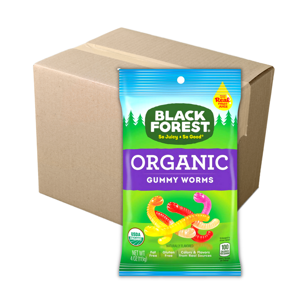 Black Forest Organic Gummy Worms 12 Pack Box - Dated