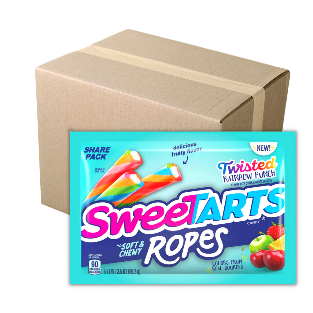 Sweetarts Twisted Rainbow Punch Ropes Share Size 12 Pack - Dated