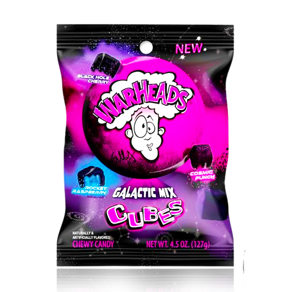 Warheads Galactic Mix Cubes Peg Bag 12 Pack Box