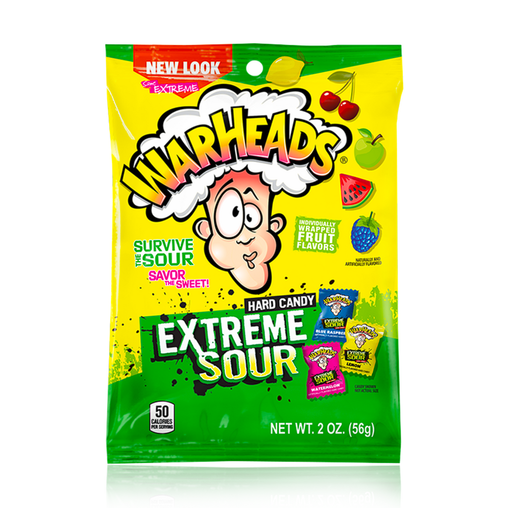 Warheads Extreme Sour Hard Peg Bag 12 Pack Box