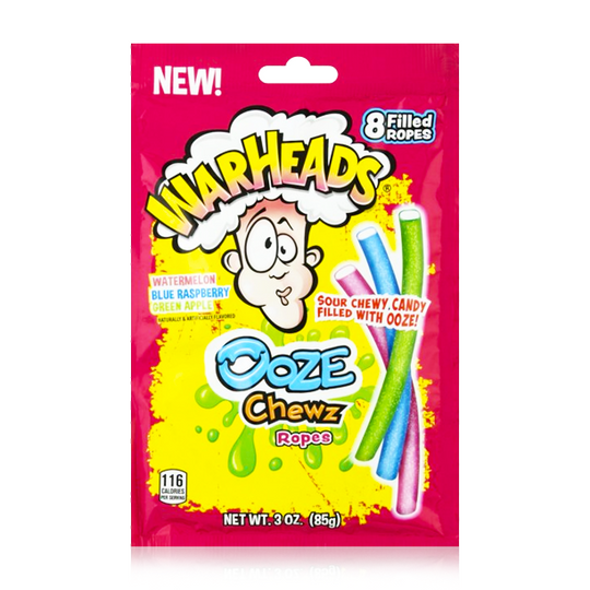 Warheads Ooze Chews Ropes Peg Bag 85g (BB: 05/2024)